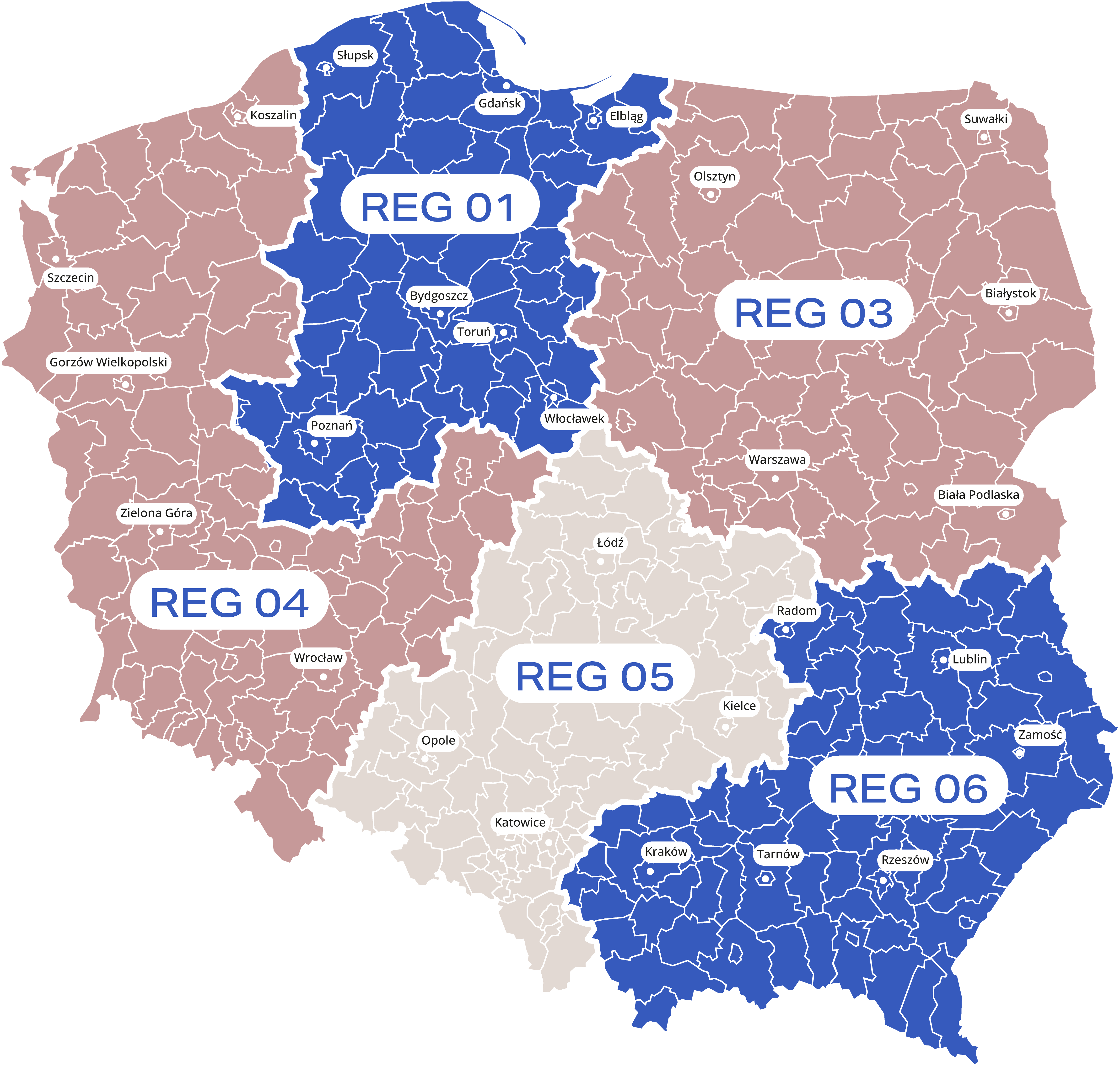 Mapa regionów handlowych